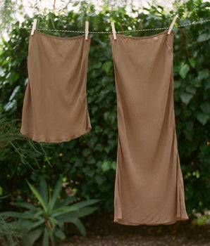 MINI SKIRT SLIP -- CAROB