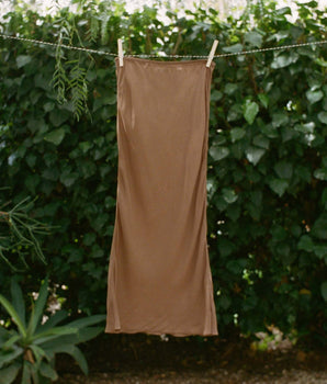 LONG SKIRT SLIP -- CAROB