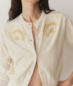 ANDRINA CARDIGAN -- EGGSHELL