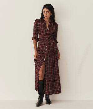 ANNIKA DRESS -- ROUGE COUNTRYSIDE PLAID