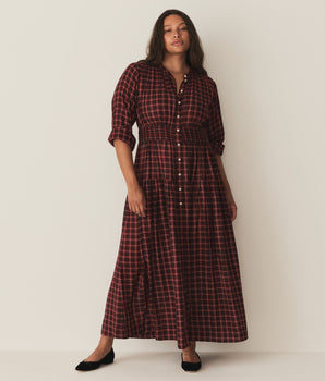 ANNIKA DRESS -- ROUGE COUNTRYSIDE PLAID