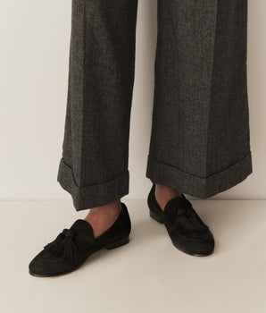 ARLOW LOAFER -- BLACK SUEDE