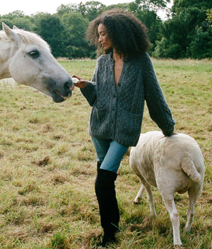 CALDWELL CARDIGAN -- CHARCOAL