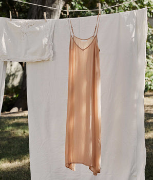 LONG DEEP V-NECK SLIP -- SAND DOLLAR