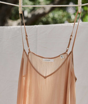 LONG DEEP V-NECK SLIP -- SAND DOLLAR