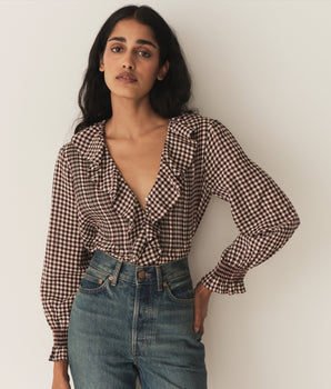 HARDY TOP --DELPHINE PLAID