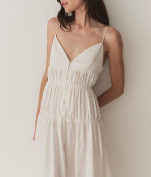 IRINA LINEN DRESS -- SALT