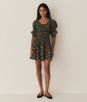 ISMENE DRESS -- NOIR WINDING BLOSSOMS