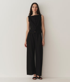 LAVON LINEN PANT -- BLACK