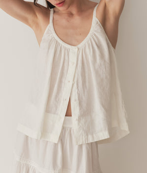 NALINA LINEN TOP -- SALT