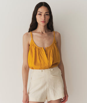 NALINA LINEN TOP -- SUNFLOWER